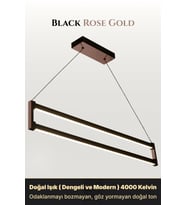 Orion Rose Gold Lineer LED Sarkıt Avize – Kumandalı Dim Edilebilir – Aşağı Işık