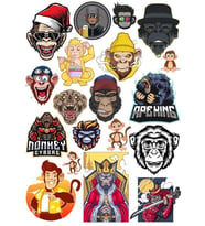 Maymun Sticker Set 08 15 Parça Telefon, Tablet, Defter, Laptop Sticker