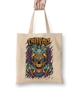 Criticalz Skull Tribal Bez Çanta Uzun Saplı