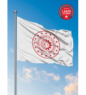 Sanayi ve Teknoloji Bakanlığı Kurum Bayrağı 150x225 cm - Raşel Kumaş 1. Kalite
