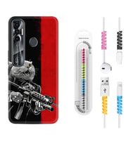 Tecno Spark 6 6 Go 8C 8 Pro 7 7 Pro Kılıf Kablo Koruma Spiral Silikon Çılgın Kedi 1674