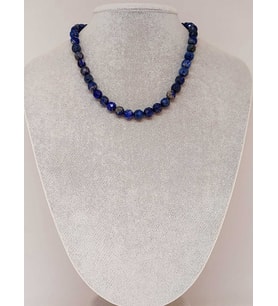 Lapis Taşı Faset Kesim Kolye 8mm (klipsli)