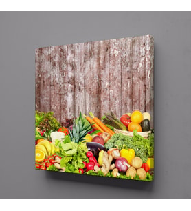 SEBZE VE MEYVELER TEMALI KANVAS TABLO 25x25cm (Karışık)