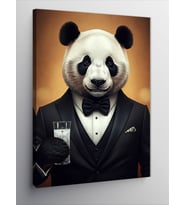 Kanvas Tablo Panda Ve Şık Kadehi