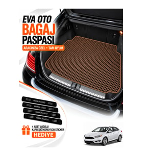 FORD FOCUS 3.5-SEDAN (2015-2018) Uyumlu EVA Bagaj Paspası Araca Özel Kahverengi