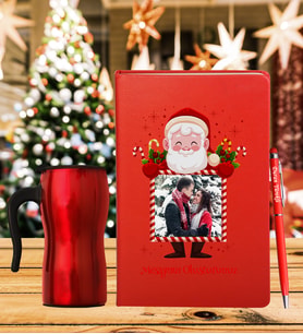 Yılbaşı İçin Kişiye Tasarım Özel Defter Kalem & Termos Mug Hediye Seti