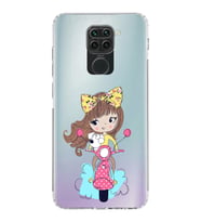 Xiaomi Redmi Note 9  Kamera Korumalı Kapak Vespagirl Tasarımlı Şeffaf  Kılıf