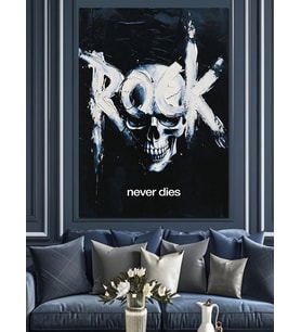 Rock Never Dies Kurukafa Sanatı Dekoratif Kanvas - Mdf Ahşap Tablo
