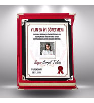 Öğretmenler Günü Kırmızı Kadife Plaket-0010