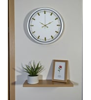 River World Duvar Saati 40 cm  Metal Metal Beyaz Zerafet