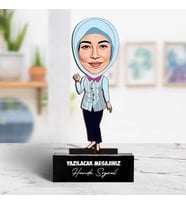 Başörtülü Hanımlar İçin Hediyelik Karikatürlü Biblo