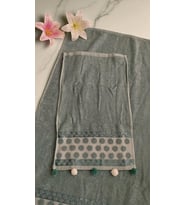 ANALI KIZLI POMPONLU  2 Lİ HAVLU SET (Haki)