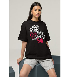 Good Girls They Like To Sın Blink-182 Baskılı Unisex Oversize Tişört