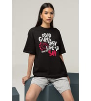 Good Girls They Like To Sın Blink-182 Baskılı Unisex Oversize Tişört