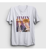 Presmono Unisex Beyaz Poster K Pop Jimin Bts T-Shirt 272277tt