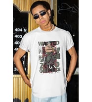 Tasarım Wanted Roronoa Zoro Baskılı Unisex Oversize One Piece Anime Karakter Tişört