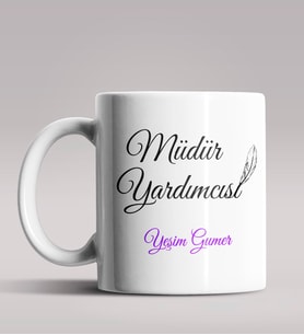 Kişiye Özel Müdür Yardımcısı Tasarımlı Beyaz Renk Kupa Bardak 3