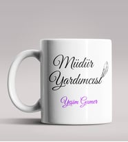 Kişiye Özel Müdür Yardımcısı Tasarımlı Beyaz Renk Kupa Bardak 3