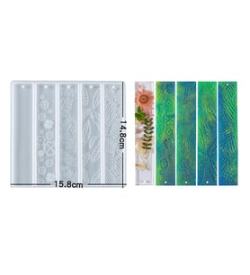 EPOKSİ REÇİNE SİLİKON KALIP İTHAL YAPRAKLI KİTAP AYRACI BEŞLİ SİLİKON KALIP HB60215-0021 (Beyaz)