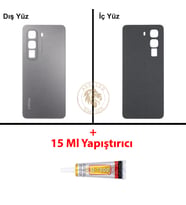 Infinix Hot 50 Titanyum Gri Uyumlu Arka Kapak + B7000 Yapıştırıcı Arka Cam Batarya Pil Kapağı