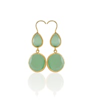 Kadir Jewellery 22 Ayar Altın Kaplama Kadın Taşlı Küpe -El İşçiliği Ve Hipoalerjenik Küpe