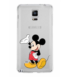 Samsung Galaxy Note 4 Kapak Mickey Mouse Tasarımlı Şeffaf Silikon Kılıf