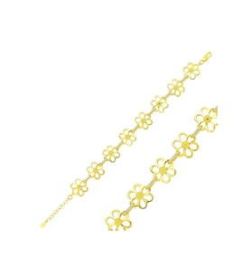 Gümüş Gold Sarı Papatya Kadın Bileklik CSR2182481
