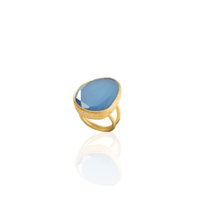 Kadir Jewellery 22 Ayar Altın Kaplama Kadın Fosil Taşlı Yüzük