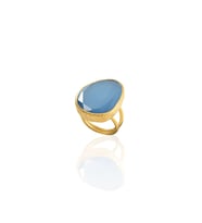 Kadir Jewellery 22 Ayar Altın Kaplama Kadın Fosil Taşlı Yüzük