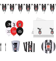 Beşiktaş 8 Kişilik Doğum Günü Süsleri Parti Malzemeleri-