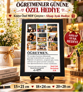 Öğretmenler Gününe Özel Sınıf Fotoğraf Kolajlı MDF Çerçeve – Kişiye Özel Tasarım