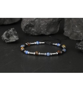 Kaplan Gözü-Hematit-Lapis Lazuli Doğal Taş Bileklik