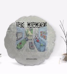 BK Gift Kişiye Özel İsimli İç Mimar Tasarımlı Dekoratif Kırlent Yastık-3