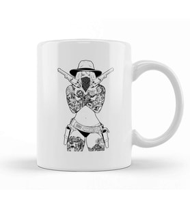 Cowgirl Kupa Bardak Porselen