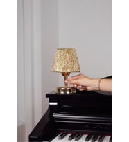 Modern Led Abajur Üst Gold -Alt Parlak Gold Detay