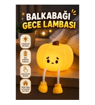Pumpkin LED Night Light Dokunmatik Şarjlı Silikon Gece Lambası Balkabağı Tasarım