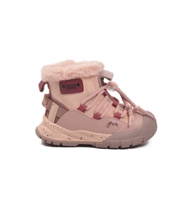 Marcokids Gri İçi Kürklü Soğuğa Dirençli Kaymaz Erkek Çocuk Bot 22672 P (Pudra)