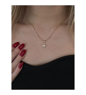 Starfish Kolye Gold – Deniz Yıldızı Figürlü Minimal Kadın Kolye (Altın)