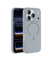 Apple iPhone 17 Pro Uyumlu Kılıf M-safe Şarj Özellikli Zore Meta Kapak (Gri-Gri)