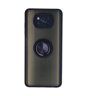 Xiaomi Pocophone X3 Kılıf Montreal Yüzüklü Silikon Kapak - Lacivert