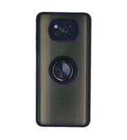 Xiaomi Pocophone X3 Kılıf Montreal Yüzüklü Silikon Kapak - Lacivert