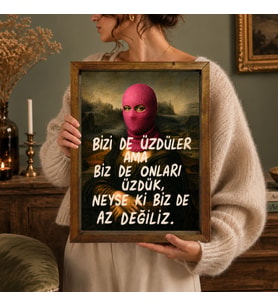 BK Gift Vintage Klasik Sanat Esprili Sözlü Masif Ahşap Çerçeveli Dekoratif Tablo - 35