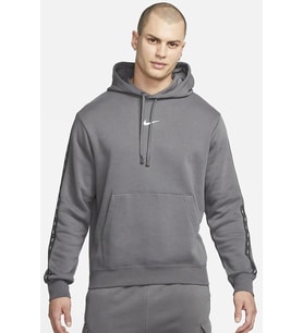 Nike Sportwear Men's Fleece Pullover Hoodie Grey Erkek Şardonlu Kapüşonlu Sweatshirt Gri