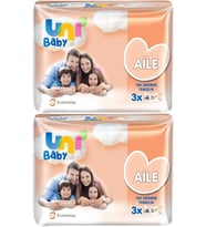 Uni Baby Islak Havlu Mendil Aile 52 Yaprak (6 Lı Set) 312 Yaprak (2PK*3)