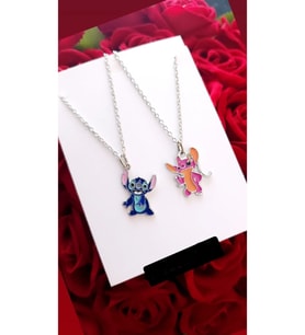 Anime Stitch & Angel Kolye Kadın Erkek İkili Çift 2 adet
