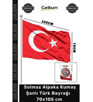 #ŞanlıBayrak Kaliteli Dış Mekan Solmaz 70x105 cm Alpaka Kumaş Ay Yıldızlı Şanlı Türk Bayrağı