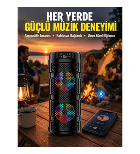 Mey İthalat® Çift Sürücülü Taşınabilir Kablosuz Hoparlör Yeni Nesil
