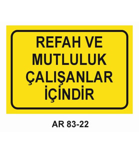 İŞ GÜVENLİĞİ UYARI LEVHASI 1 ADET PVC 21 X 29CM