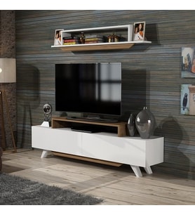 TV Ünitesi Herry Beyaz Ceviz 150 cm