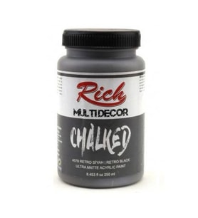 Rich Multi Decor Chalked Akrilik Boya 250 cc. 4578 RETRO SİYAH 